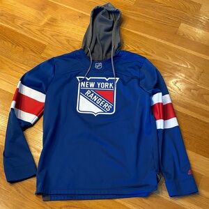Adidas Blue and Red New York Rangers Hoodie